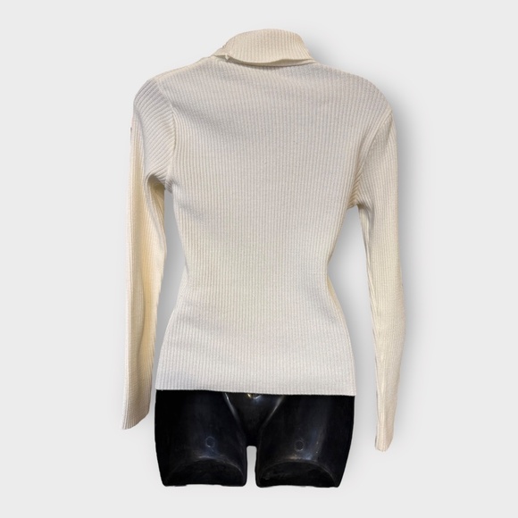 Vintage 1970s Barclay Knits Cream Knit Pullover Long Sleeve Sweater - Picture 3 of 4